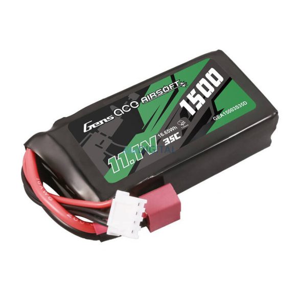 Gens ace 35C 1500mAh 3S1P 11.1V Airsoft Gun Lipo akkumulátorT Plug