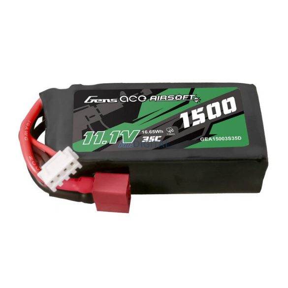 Gens ace 35C 1500mAh 3S1P 11.1V Airsoft Gun Lipo akkumulátorT Plug