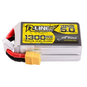 Tattu R-Line Version 5.0 1300mAh 14.8V 150C 4S1P Lipo akkumulátor csomagXT60 Plug