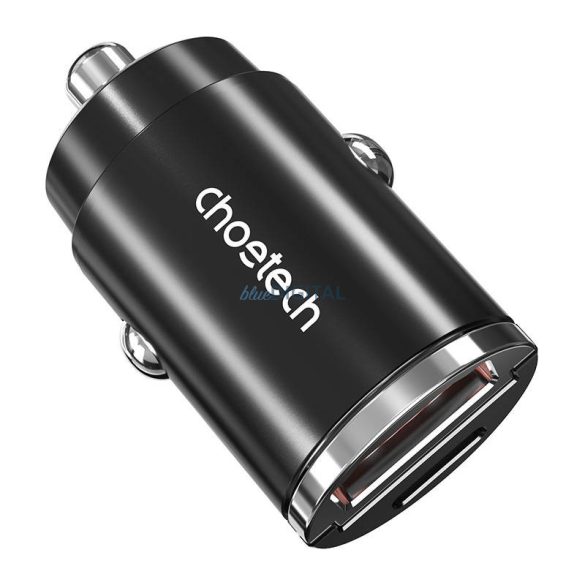 Autós töltő Choetech TC0006 1x USB-A, 1x USB-C 30W PD 3.0 (fekete)