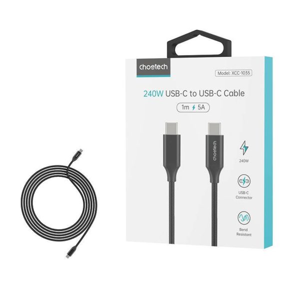 Choetech XCC-1035 kábel USB-C ről USB-C 240W 1.2m (fekete)