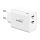 Choetech PD6013 hálózati töltő 2xUSB-C csatlakozással GaN PD 65W - fehér