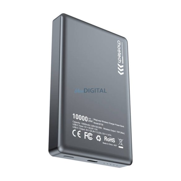 Choetech B739 powerbank 1xUSB-C csatlakozással 10000mAh 20W PD - fekete