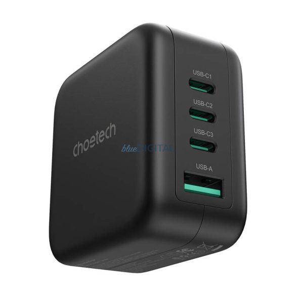 Choetech PD6055 utazó töltő EU/UK/AU adapterekkel, 70W GaN - fekete