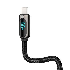 Baseus kijelzőkábel USB Type-C-hez, 66W, 2m (fekete)