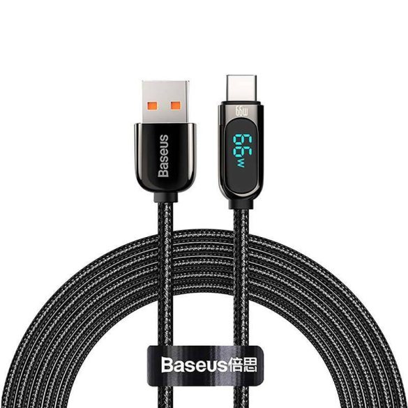 Baseus kijelzőkábel USB Type-C-hez, 66W, 2m (fekete)