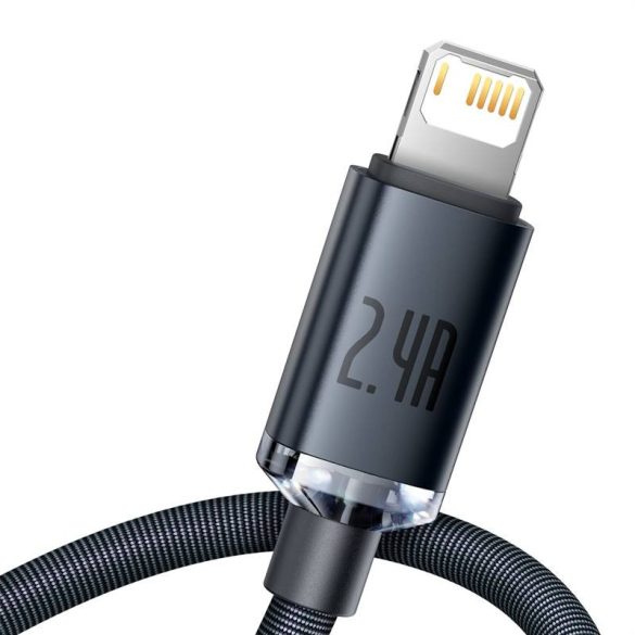 USB-kábel Lightning Baseus Crystal Shine, 2,4A, 2m (fekete)