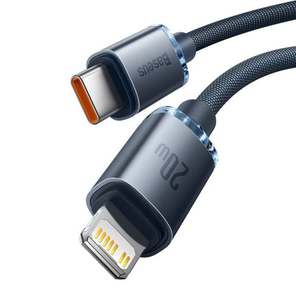 Baseus Crystal Shine USB-C kábel a Lightninghez, 20W, PD, 2m (fekete)
