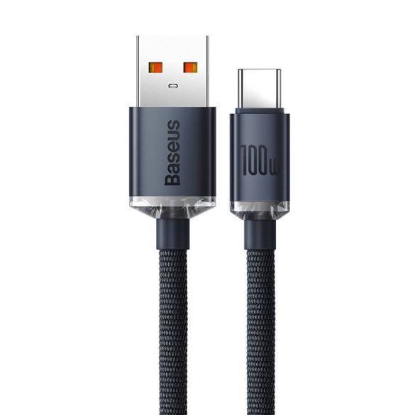 USB-kábel a USB-C Baseus Crystal Shine, 100W, 1.2m (Fekete)