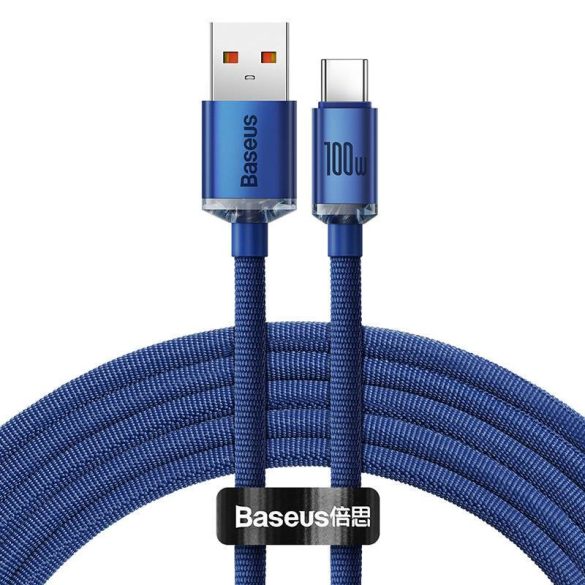 USB-kábel a USB-C Baseus Crystal Shine, 5A, 1.2m (kék)