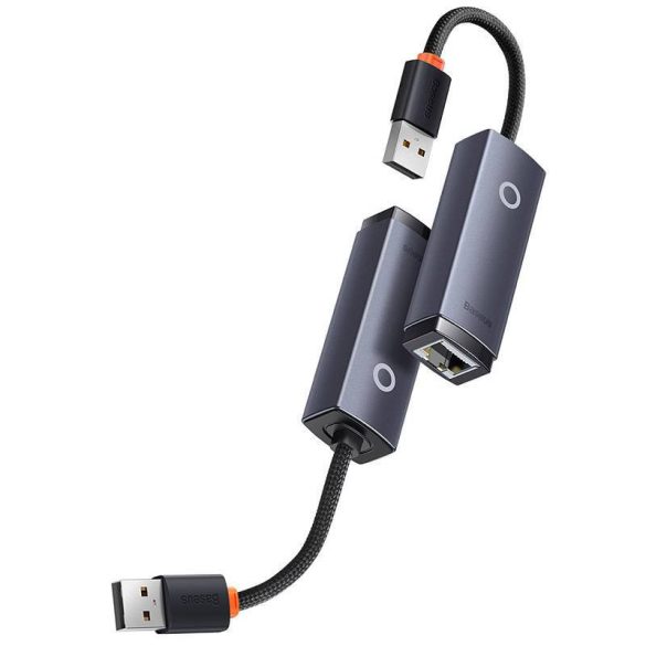 Baseus Lite Series USB–RJ45 hálózati adapter, 100 Mbps (szürke)