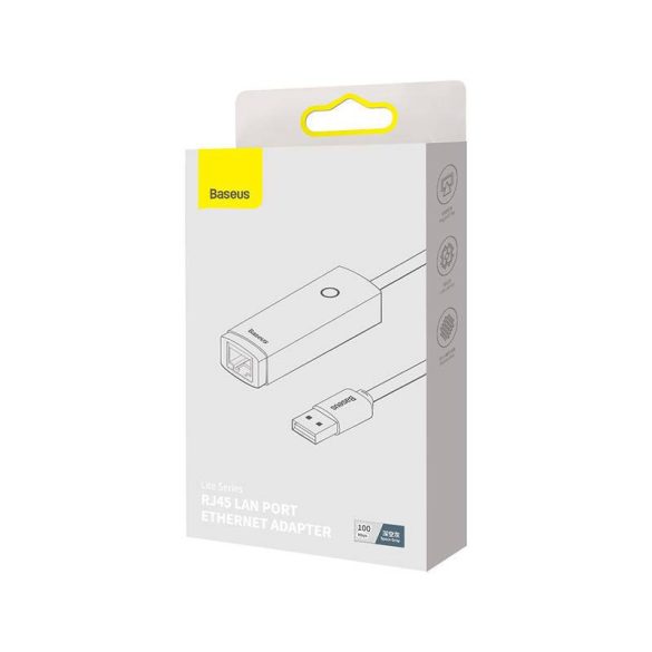 Baseus Lite Series USB–RJ45 hálózati adapter, 100 Mbps (szürke)