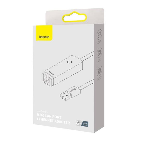 Baseus Lite Series USB–RJ45 hálózati adapter, 1000 Mbps (szürke)