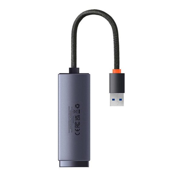 Baseus Lite Series USB–RJ45 hálózati adapter, 1000 Mbps (szürke)