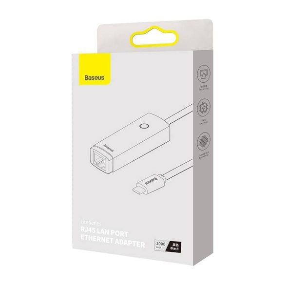 Baseus Lite Series USB-C – RJ45 hálózati adapter (fekete)