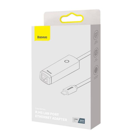 Baseus Lite Series USB-C–RJ45 hálózati adapter (szürke)