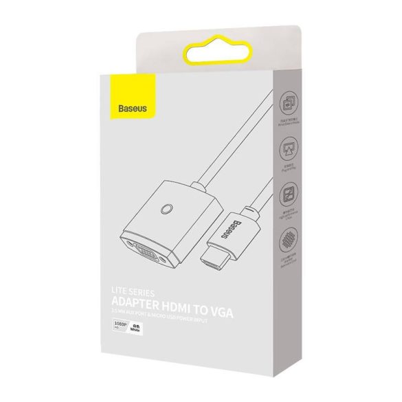 Baseus Lite Series HDMI-VGA adapter (fehér)