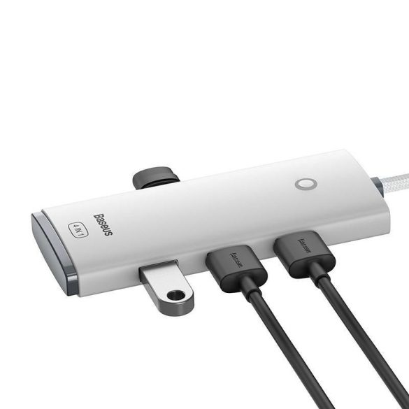 Baseus Lite Series 4 az 1-ben USB - 4x USB 3.0 hub, 2m (Fehér)