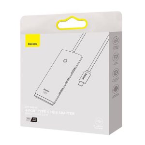 Baseus Lite Series Hub 4in1 USB-C 4x USB 3.0 + USB-C, 2m (fekete)