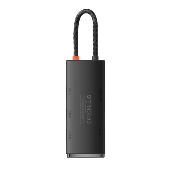 5in1 Baseus Lite sorozat USB-C 3x USB 3.0 + USB-C + HDMI hub (fekete)