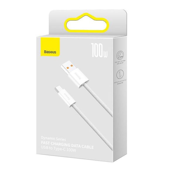 USB – USB-C Baseus Dynamic Series kábel, 100W, 1m (fehér)