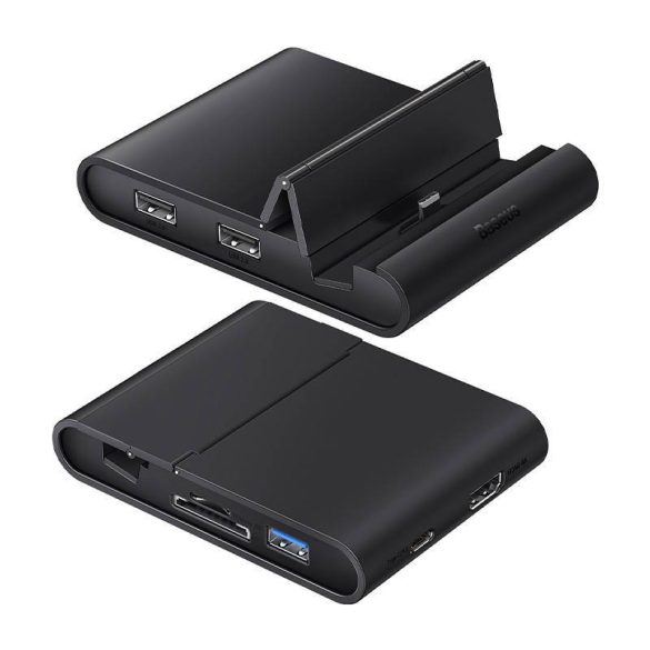 Baseus Mate Docking Pro állomás, okostelefonokhoz, HUB USB-C, PD, 100W (fekete)