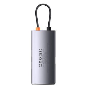 Baseus Metal Gleam sorozat 4 az 1-ben hub, USB-C - 3x USB 3.0 / Ethernet RJ45