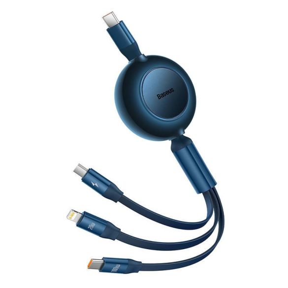 Baseus Bright Mirror 4, 3 az 1-ben Mikro USB / Lightning / USB-C kábel, 100W, 3.5A, 1.1 m (kék)
