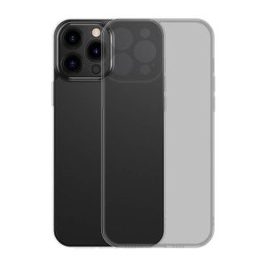 Baseus Baseus Frosted Glass iPhone 13 PRO átlátszó fekete tok + edzett üveg