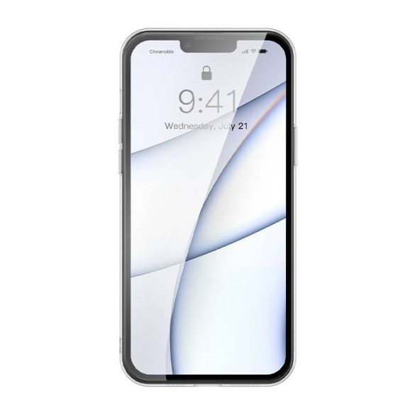 Baseus Baseus Frosted Glass iPhone 13 PRO átlátszó fekete tok + edzett üveg