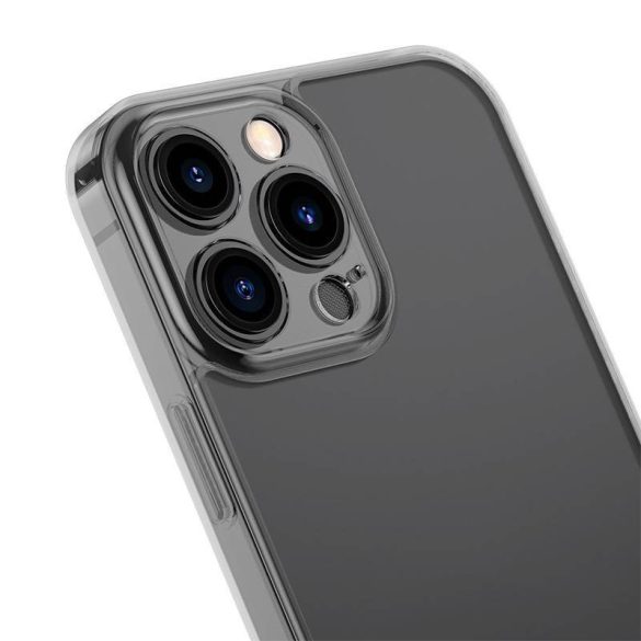 Baseus Baseus Frosted Glass iPhone 13 PRO átlátszó fekete tok + edzett üveg