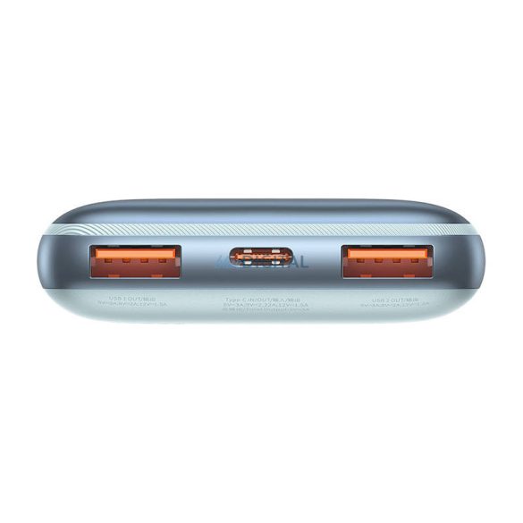 Baseus Bipow Pro Powerbank 10000mAh, 2xUSB, USB-C, 20W (kék)