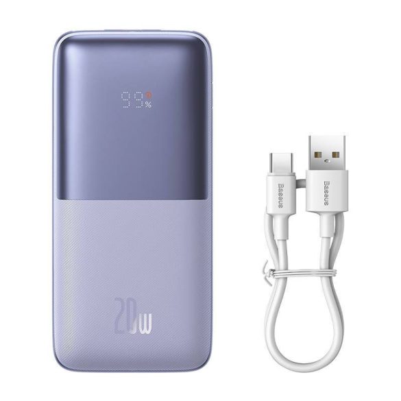 Baseus Bipow Pro Powerbank, 10000mAh, 2xUSB, USB-C, 20W (lila)