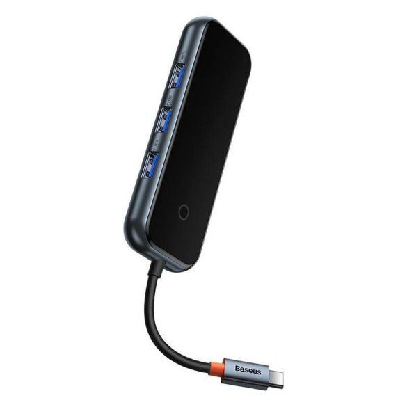 Baseus AcmeJoy 4 az 1-ben HUB USB-C - 3x USB 3.0 + USB-C PD (sötétszürke)