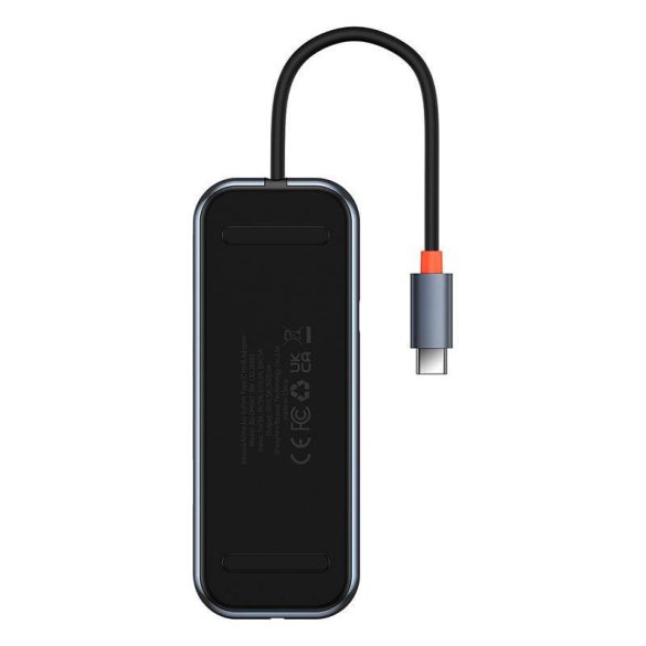 Baseus AcmeJoy 5 az 1-ben Hub, USB-C - 2xUSB 3.0, USB 2.0, USB-C PD, RJ45 (sötétszürke)