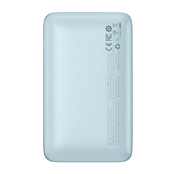 Baseus Bipow Pro Powerbank, 20000mAh, 2xUSB, USB-C, 22.5W (kék)