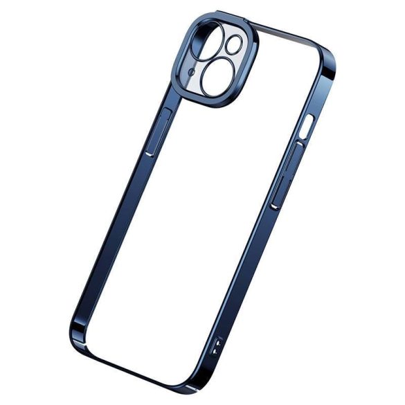 Baseus Glitter iPhone 14 Plus Átlátszó tok és üvegfólia (kék)