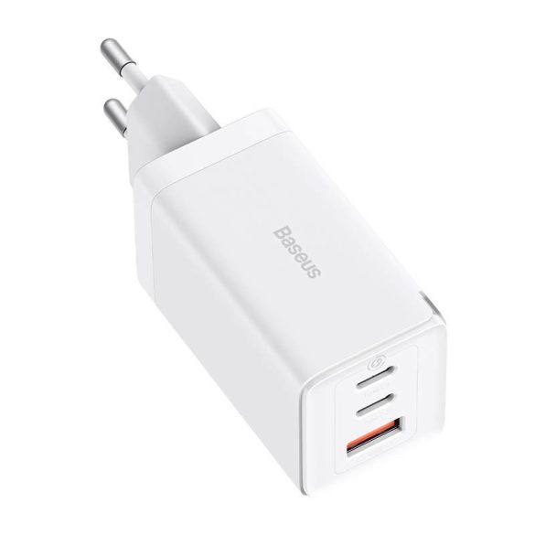 Baseus GaN5 Pro Töltő, 2xUSB-C + USB, 65W (fehér)