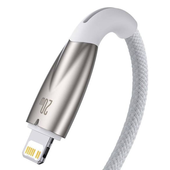 Baseus Glimmer USB-C - Lightning töltőkábel, 20W, 1m (fehér)