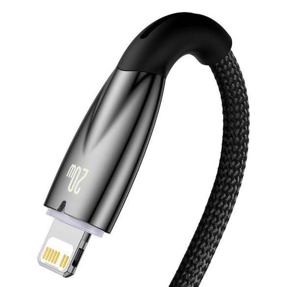 Baseus Glimmer USB-C - Lightning töltőkábel, 20W, 2m (fekete)
