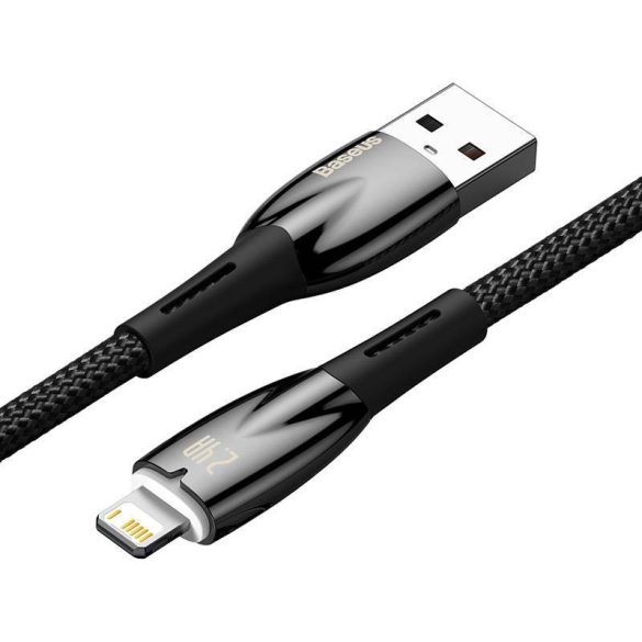 Baseus Glimmer USB - Lightning töltőkábel, 2.4A, 1m (fekete)