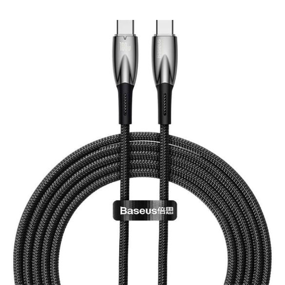 Baseus Glimmer USB-C - USB-C töltőkábel, 100W, 2m (fekete)