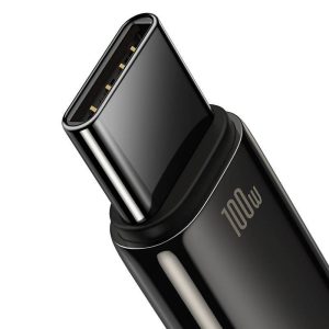 Baseus Tungsten Gold USB - USB-C Kábel, 100W, 1m (fekete)