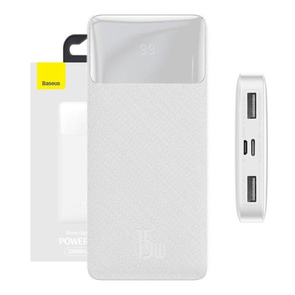 Baseus Bipow Powerbank 10000mAh, 15W (fehér)