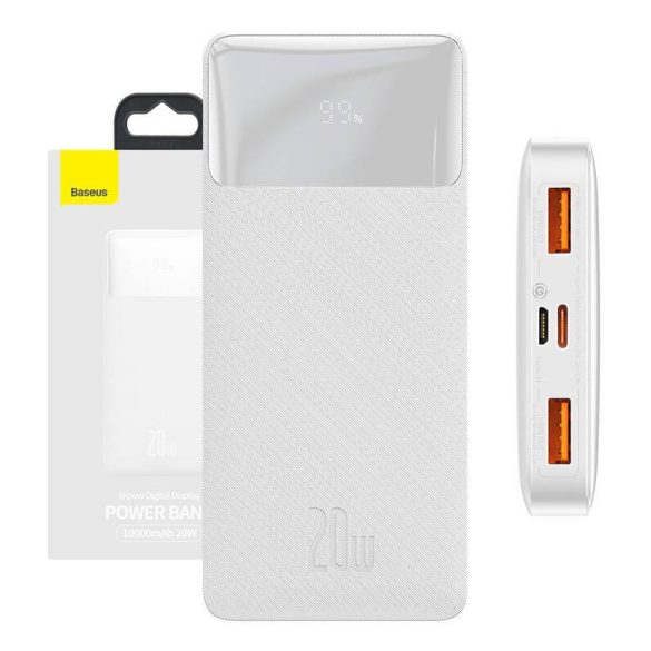 Baseus Bipow Powerbank, 10000mAh, 20W (fehér)