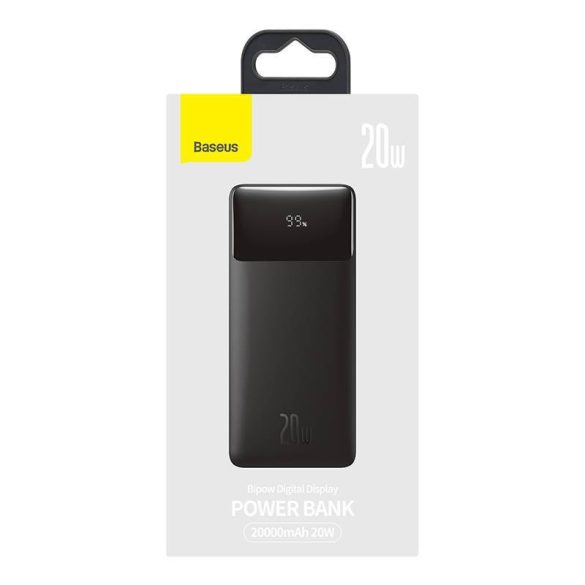 Baseus Bipow Powerbank, 20000mAh, 20W (fekete)