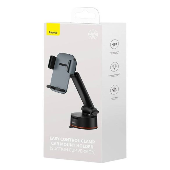 Baseus Easy Control Clamp Autós telefontartó tapadókoronggal (szürke)