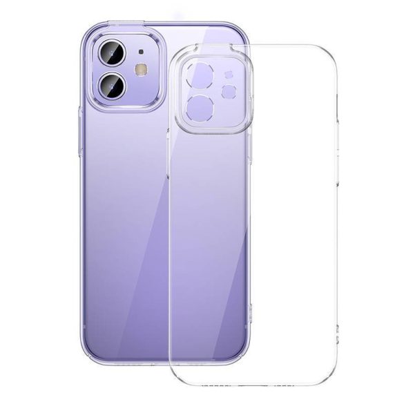 Baseus Crystal iPhone 12 átlátszó tok + üvegfólia