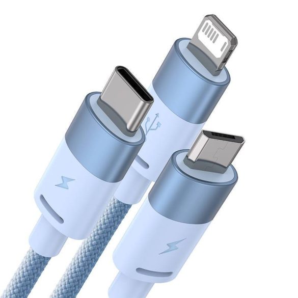 Baseus StarSpeed 3 az 1-ben töltőkábel USB - USB-C + Micro + Lightning 3,5A, 1.2m (kék)