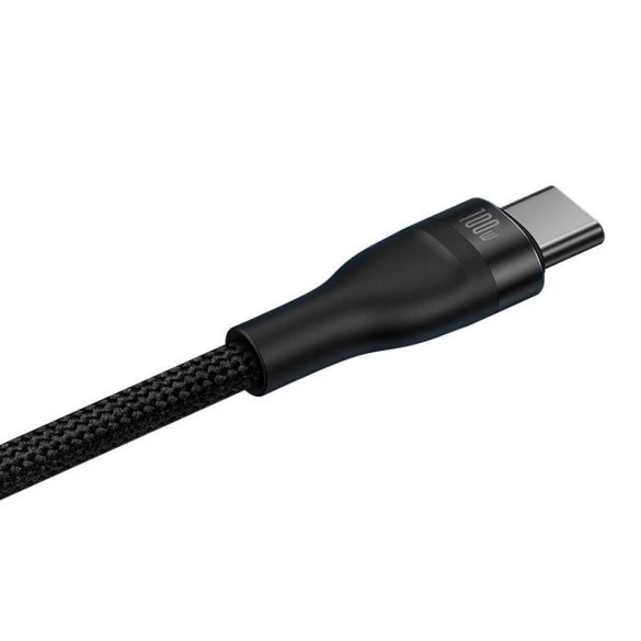 Baseus Flash 2 az 1-ben USB töltőkábel, USB-C - USB-C, 100W, 1.5m (fekete)